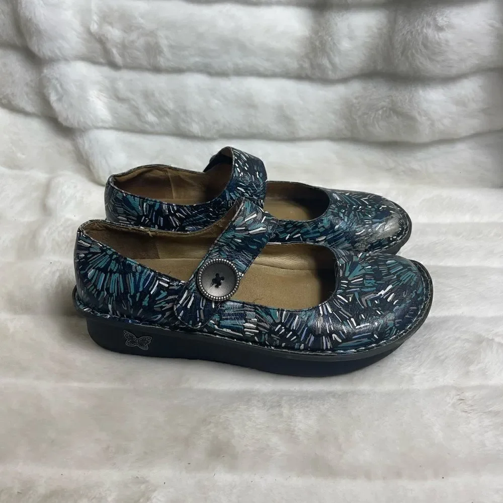 Alegria Paloma multi shades of blue,gray,white & black Mary Jane EUR Siz…